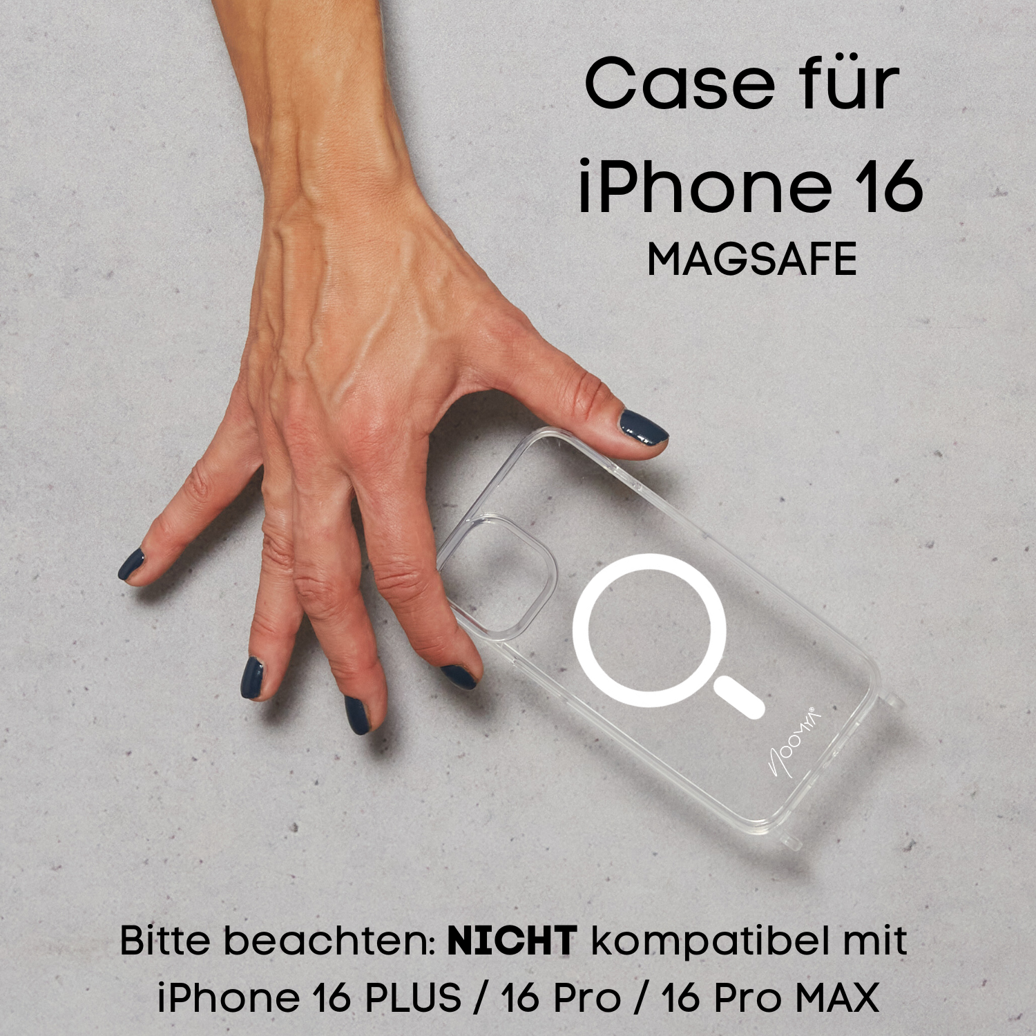 Handyhülle für iPhone 16 er Modelle mit Ösen für Handyketten &amp; Handybänder | transparent